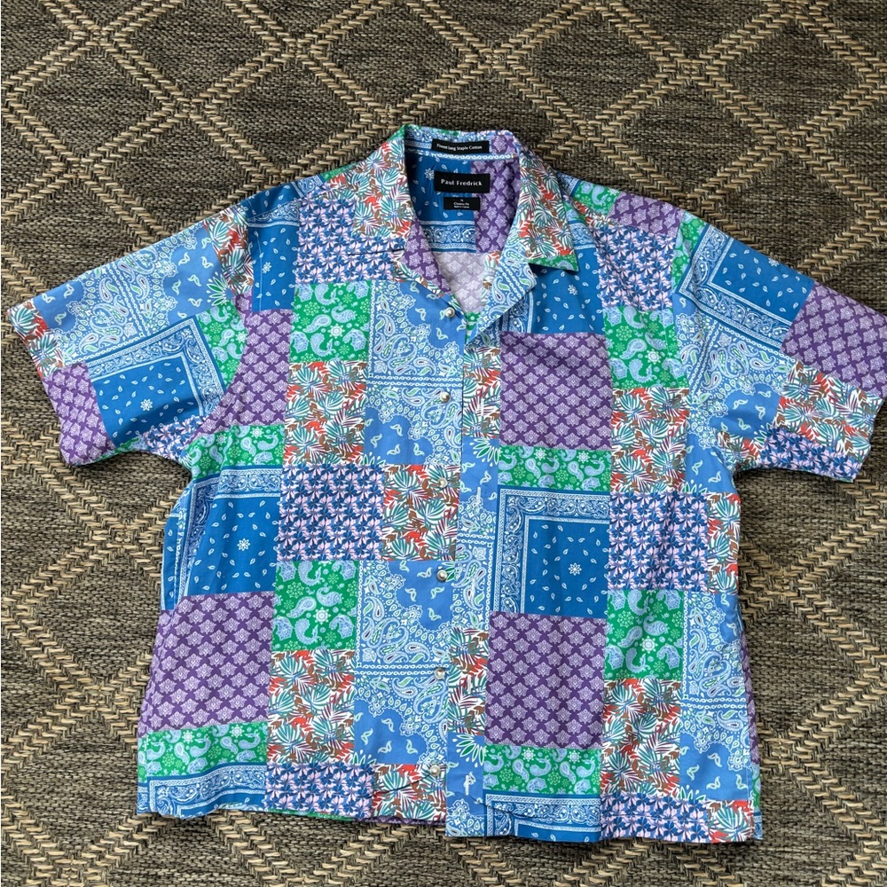 Paul Fredrick Patchwork Paisley Cotton
Button Down Shirt - Medium